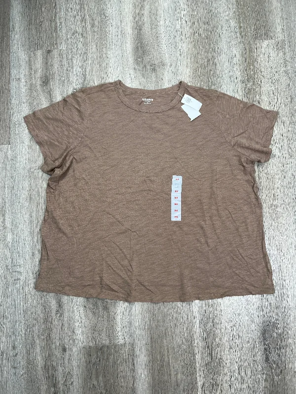 women's tops for those who want to create outfits that reflect their personal style and sense of fashionBrown Top Short Sleeve Basic Old Navy, Size 2x