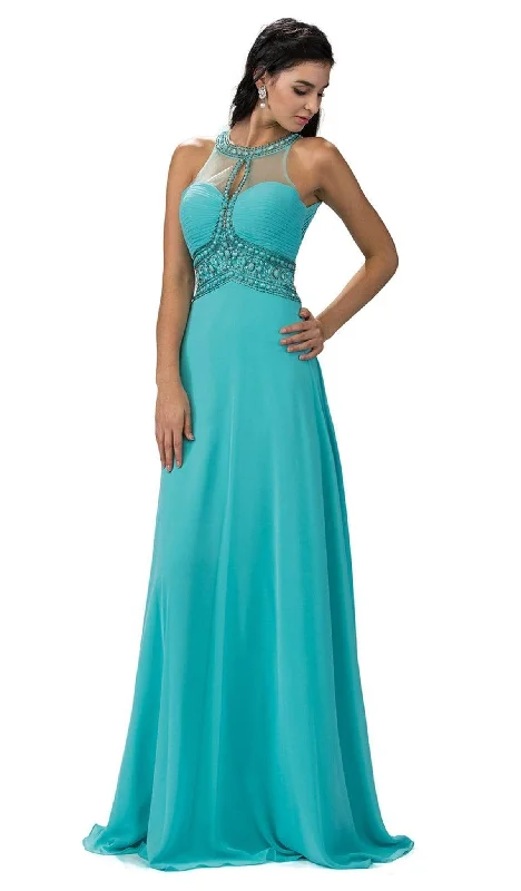 Custom DressDancing Queen 9270 - Illusion Keyhole Beaded Evening Gown