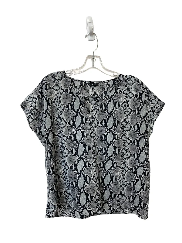 women's tops for bridal showers and baby showersSnakeskin Print Top Short Sleeve Shein, Size M