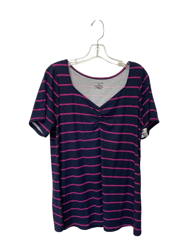 striped women's topsStriped Pattern Top Short Sleeve Lane Bryant, Size 18