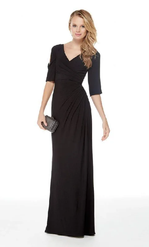 Fit-And-Flare DressAlyce Paris - 27054SC Gathered V-Neck Evening Dress