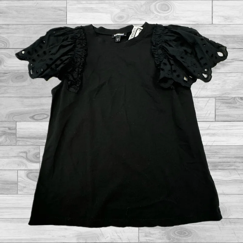 women's tops for cocktail partiesBlack Top Short Sleeve Express, Size S