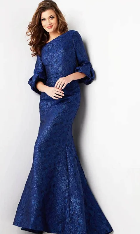 women's maternity dressesJovani 38791SC - Quarter Sleeve Mermaid Evening Gown