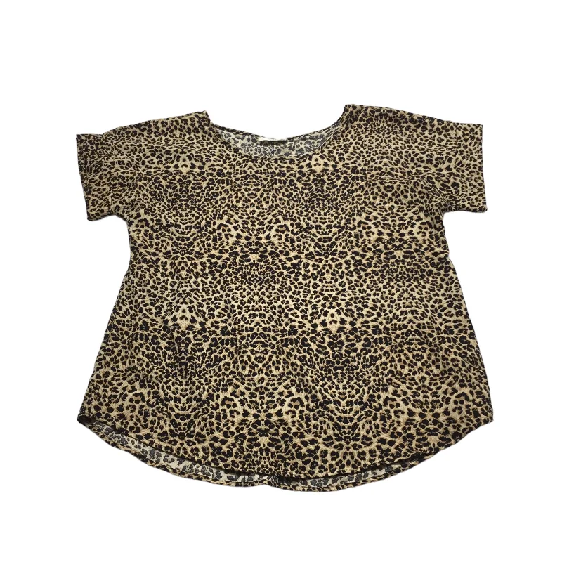 women's tops for those who want to wear pieces that are both functional and fashionableAnimal Print Top Short Sleeve Entro, Size M