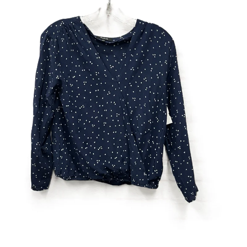 women's tops with sheer overlaysTop Long Sleeve By Madewell In Blue, Size: S