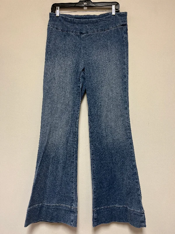 women's denim jeans with zippersBlue Denim Jeans Flared Express, Size 12