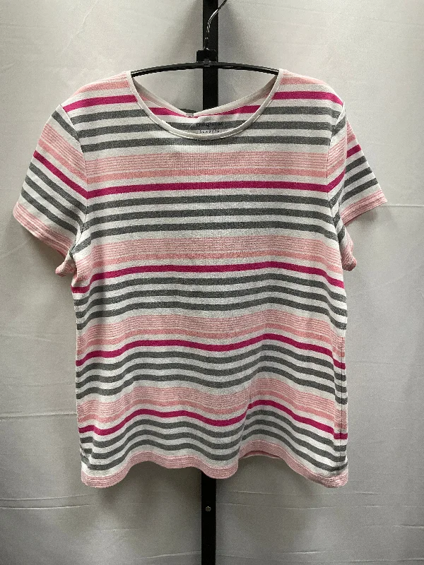 women's tops in solid colorsStriped Pattern Top Short Sleeve Croft And Barrow, Size Xl