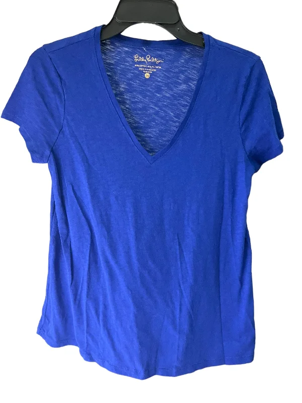 breathable women's tops for summerRoyal Blue Top Short Sleeve Designer Lilly Pulitzer, Size M