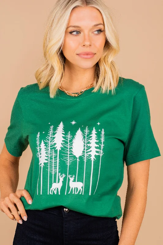 women's tops for those who want to create outfits that are both trendy and timelessWinter Wonderland Evergreen Graphic Tee