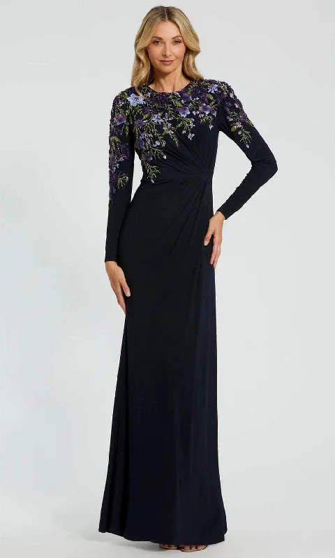 Glitter DressMac Duggal 11806 - Long Sleeve High Neck Evening Gown