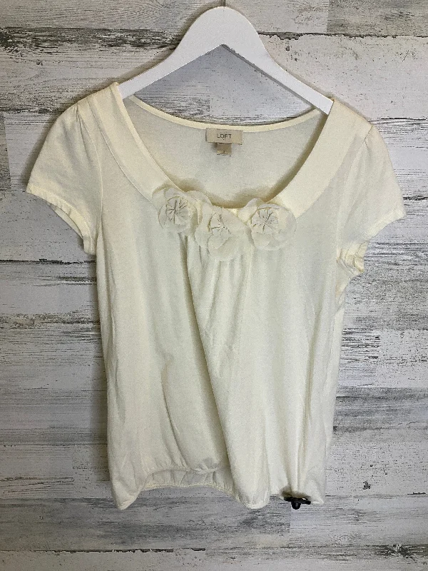 women's tops for those who want to create outfits that are both trendy and timelessCream Top Short Sleeve Loft, Size S