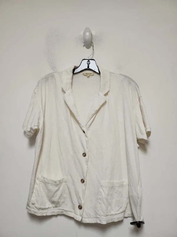 women's tops for those who want to add a personal touch to their wardrobe with unique and one-of-a-kind piecesWhite Top Short Sleeve Madewell, Size Xs