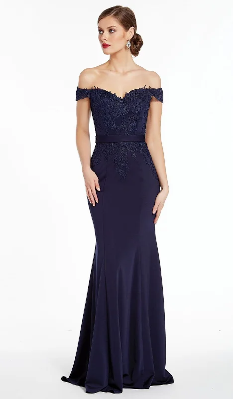 Ball Gown DressAlyce Paris - 27309SC Appliqued Off-Shoulder Sheath Evening Dress