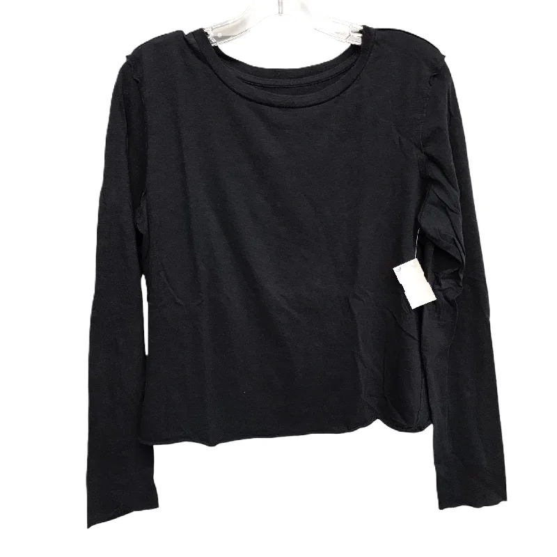 women's tops with cold-shoulder cuts and lace detailingTop Long Sleeve Basic By Anthropologie In Black, Size: M