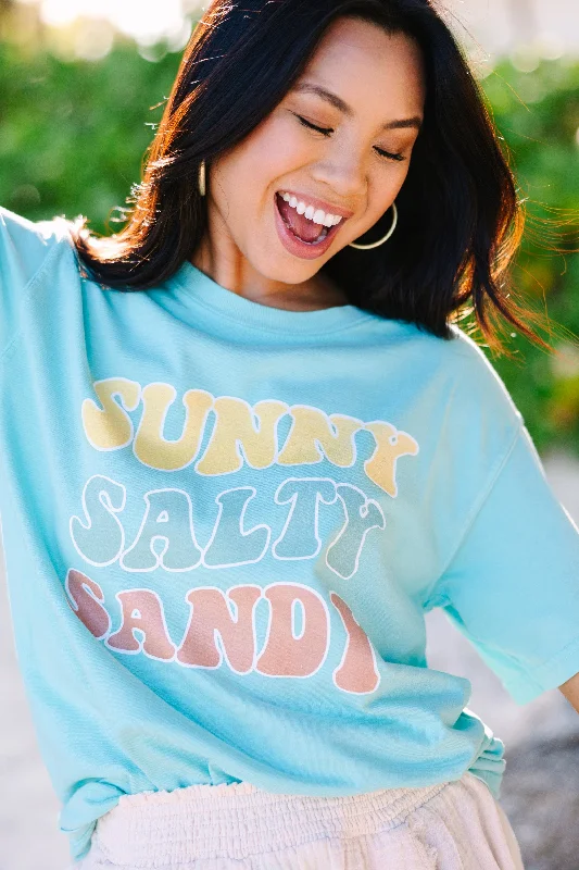 women's tops for those who want to stay warm and stylish during colder weatherComfort Colors: Sunny Salty Sandy Chalky Mint Green Graphic Tee