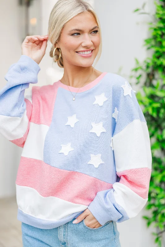 women's tops for those who want to invest in timeless piecesSearching For The Best Blue Starts & Stripes Pullover