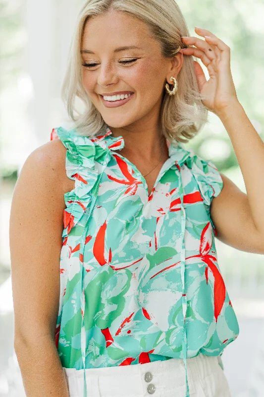 women's tops for those who prefer classic over trendy stylesAll Your Own Green Floral Blouse