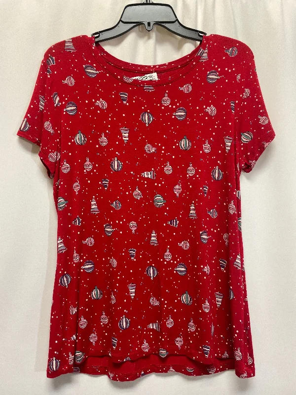 women's tops for those who seek both style and comfortRed Top Short Sleeve Apt 9, Size L