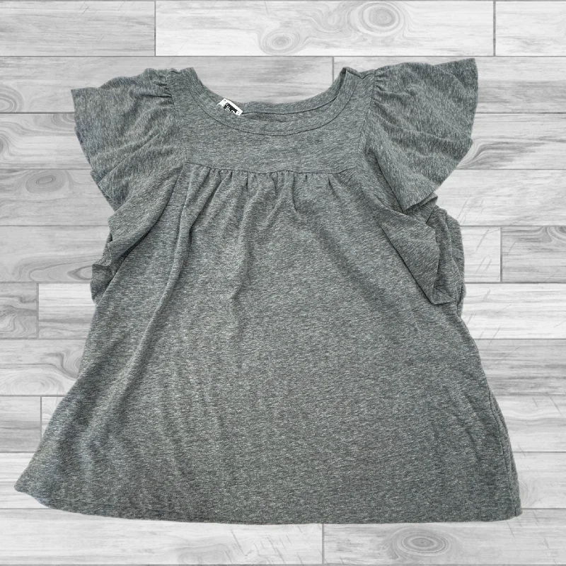 women's tops for those who want to add a touch of sophistication to their casual attireGrey Top Short Sleeve Loft, Size S