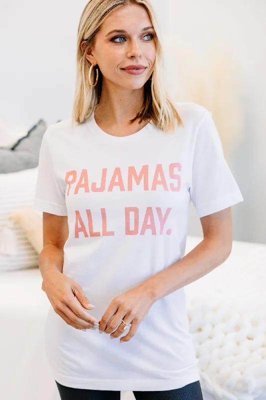 women's tops for casual FridaysPajamas All Day White Graphic Tee