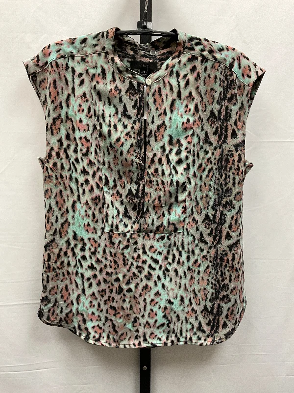 women's tops for creating capsule wardrobesAnimal Print Top Short Sleeve J. Crew, Size Xxs