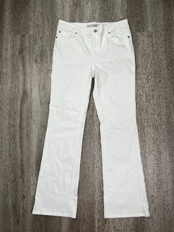 women's denim jeans for a stylish outfitWhite Denim Jeans Boot Cut Chicos, Size 14