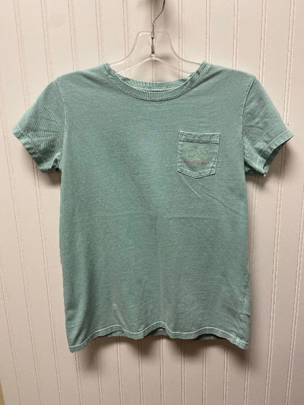 women's tops for creating capsule wardrobesGreen Top Short Sleeve Vineyard Vines, Size L