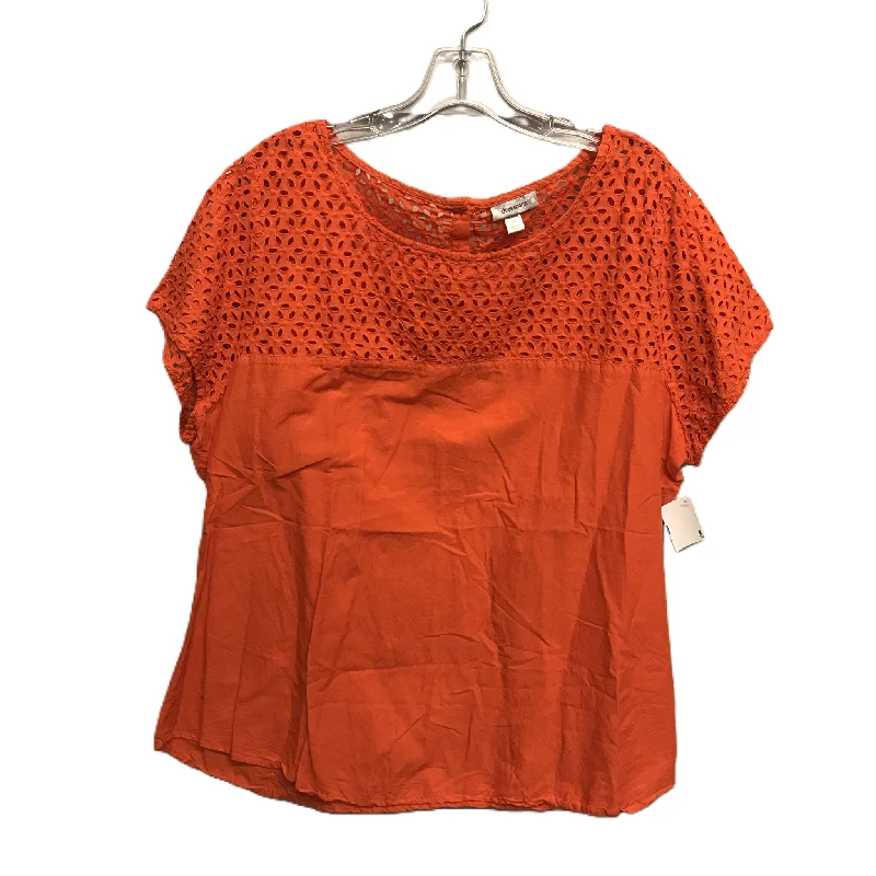 women's tops for those who prefer classic over trendy stylesOrange Top Short Sleeve By Dressbarn, Size: 2x