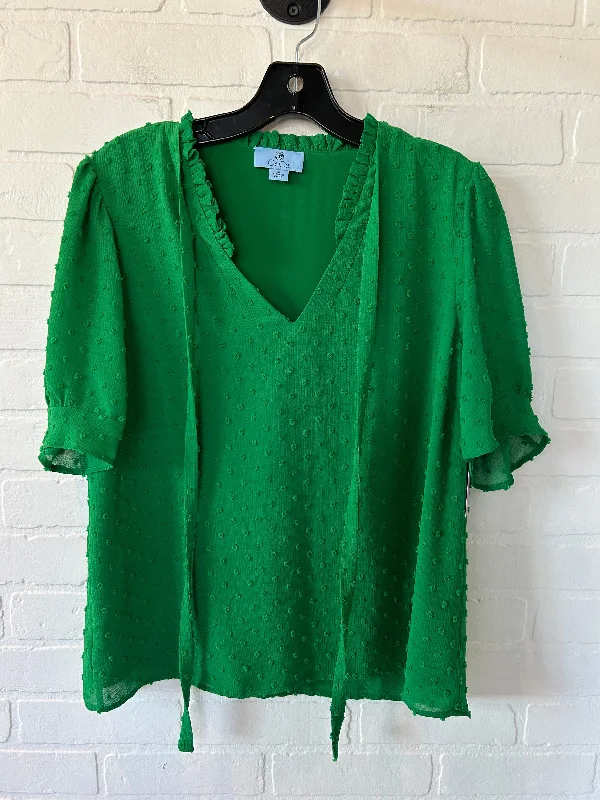 women's tops for bridal showers and baby showersGreen Top Short Sleeve Cece, Size M