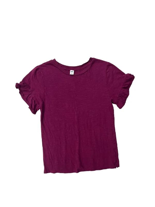 women's tops for those who want to elevate their everyday wear with chic and elegant piecesPurple Top Short Sleeve Basic Old Navy, Size Xs