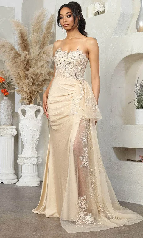 women's casual Friday dressesMay Queen MQ2072 - Embroidered Sweetheart Evening Gown