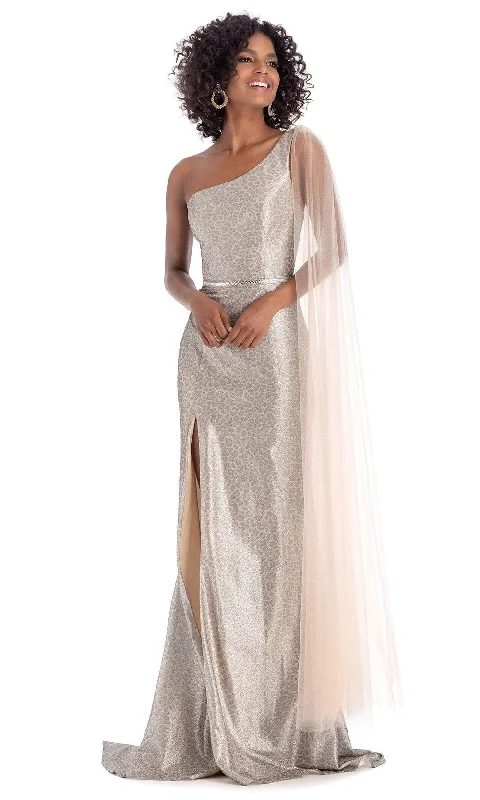 Lace DressClarisse - 8170SC Asymmetric Glittered Evening Gown