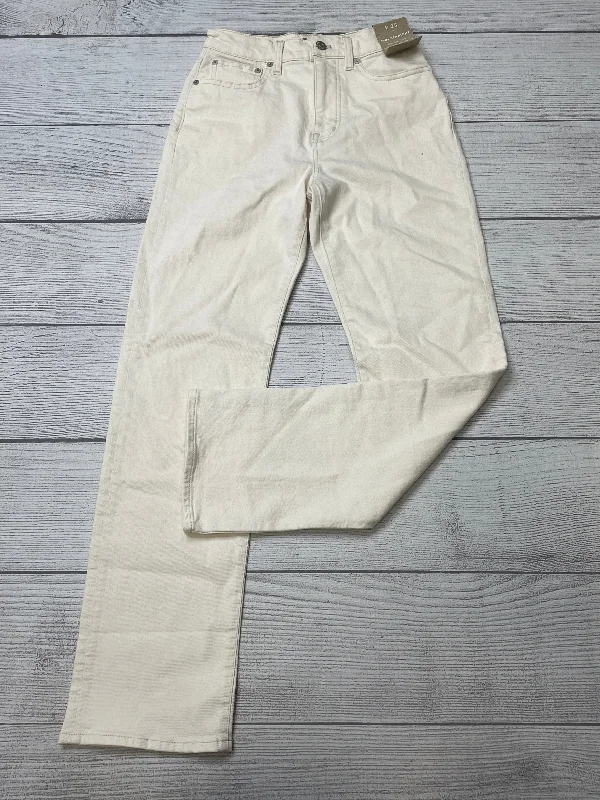 women's denim jeans with belt loopsCream Jeans Wide Leg Madewell, Size 0