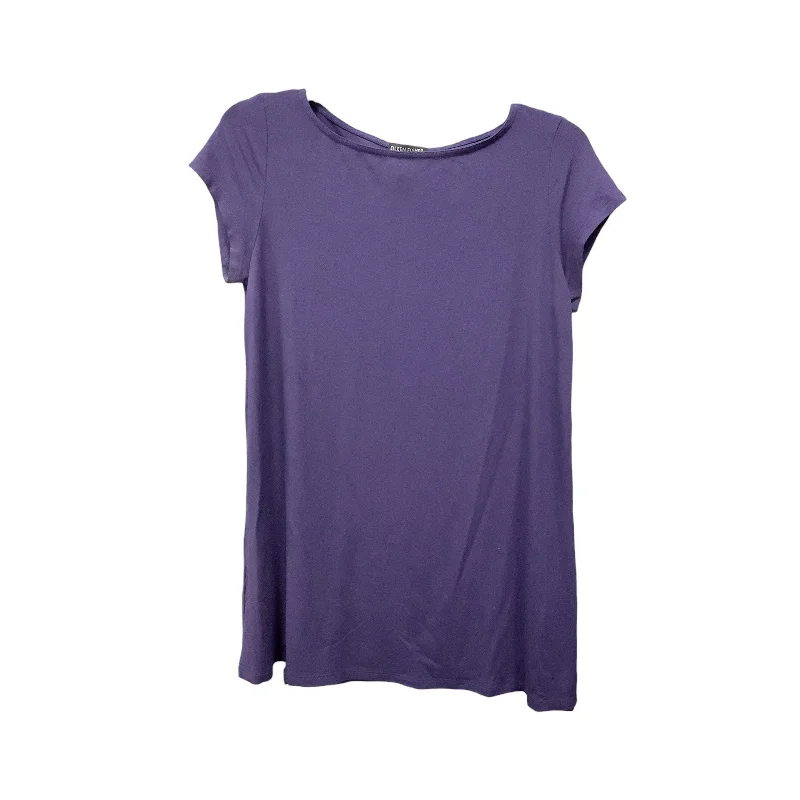 women's tops for fashion-conscious professionalsPurple Tunic Short Sleeve Eileen Fisher, Size S