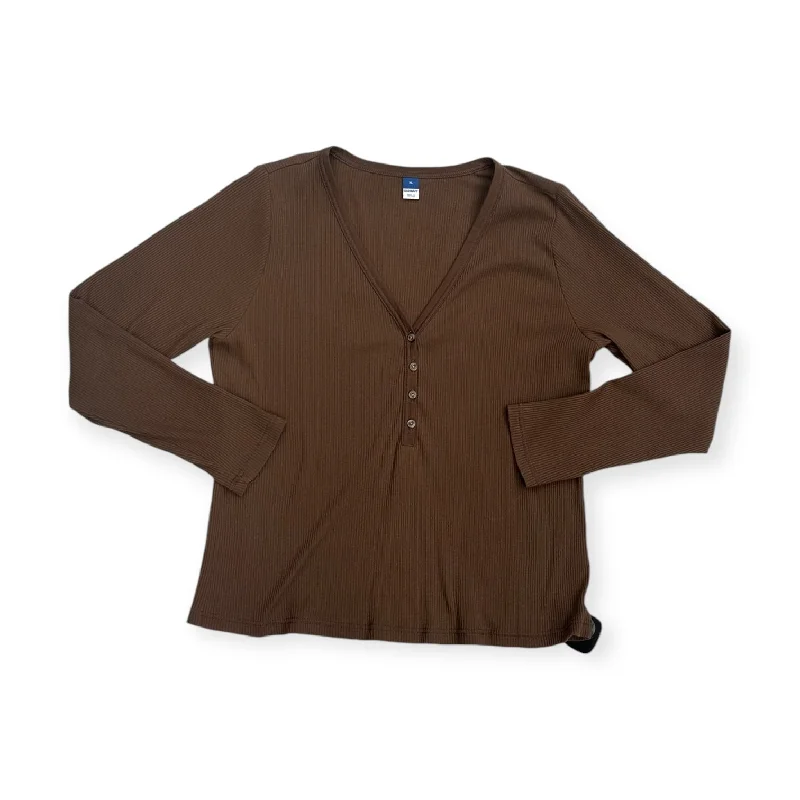 women's tops for those who refuse to compromise on styleTop Long Sleeve By Old Navy In Brown, Size: Xl