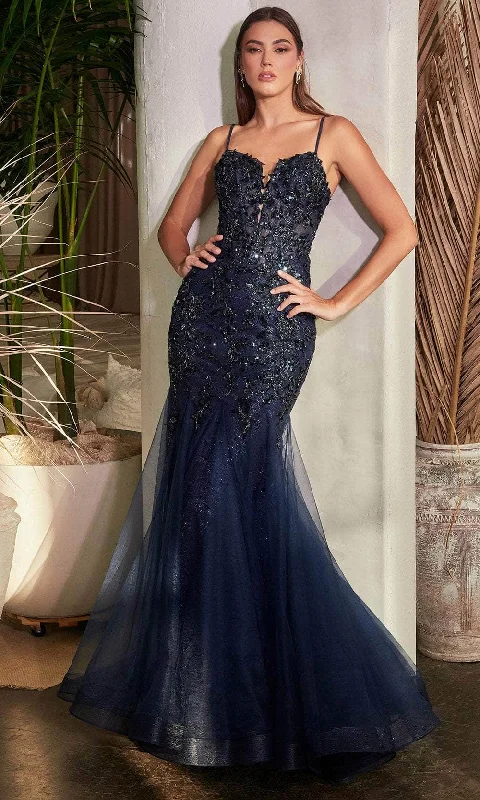 Off-The-Shoulder DressCinderella Divine CDS488 - Glitter Embellished Mermaid Evening Dress