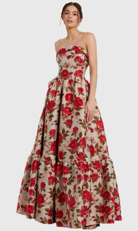 Off-The-Shoulder DressMac Duggal 11827 - Strapless Floral Evening Gown