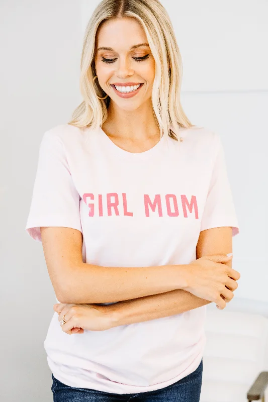 women's tops for those who want to create outfits that are both unique and memorableGirl Mom Light Pink Graphic Tee