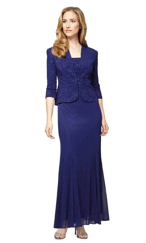 women's flutter-sleeved dressesAlex Evenings - 2251651 Glitter Dress