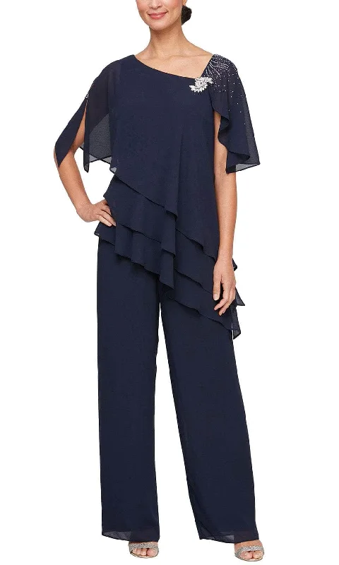 women's midi dressesAlex Evenings 8192012 - Two Piece Asymmetric Pantsuit