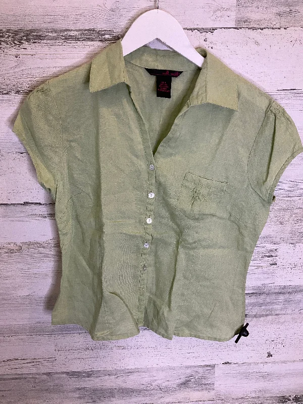 elegant women's topsGreen Top Short Sleeve Willi Smith, Size S