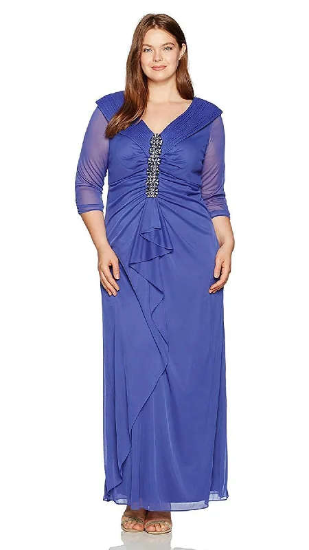 Empire DressAlex Evenings - 432858SC Jewel Accented Ruched Bodice Sheath Dress