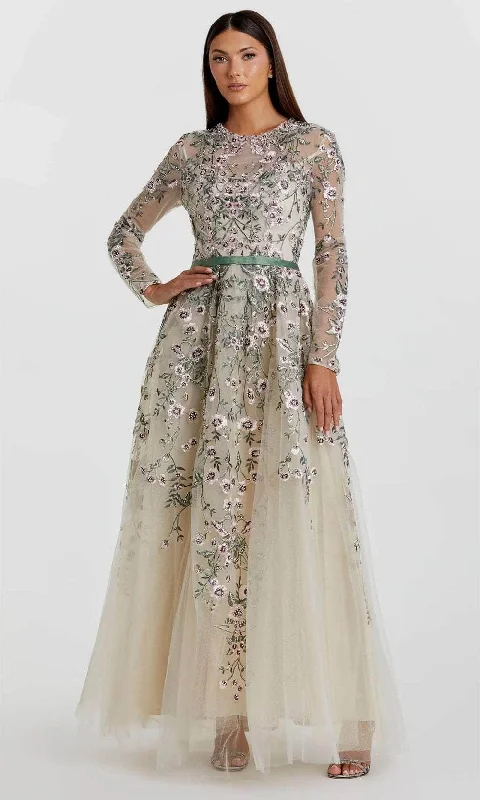 Tulle DressMac Duggal 20580 - Embroidered Jewel Neck Evening Dress