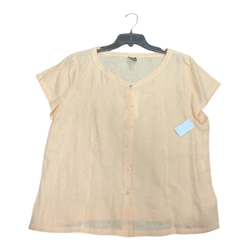 women's tops for those who want to add a touch of sophistication to their casual attireOrange Top Short Sleeve Eileen Fisher, Size L