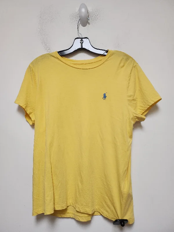 women's tops with sheer overlaysYellow Top Short Sleeve Basic Polo Ralph Lauren, Size L