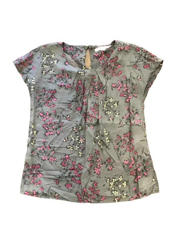 women's tops for those who want to add a bit of flair and personality to their looksGrey & Pink Top Short Sleeve Boden, Size 10