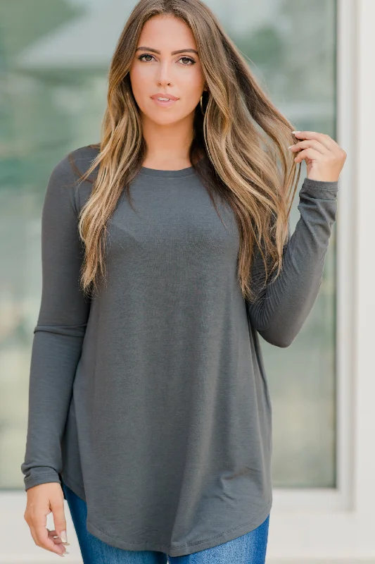 women's tops for those who want to add a pop of color to their outfitsWon't Let You Down Gray Classic Top