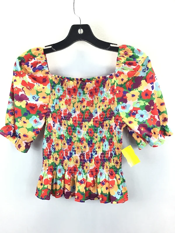 women's tops with floral printsMulti-colored Top Short Sleeve Shein, Size M