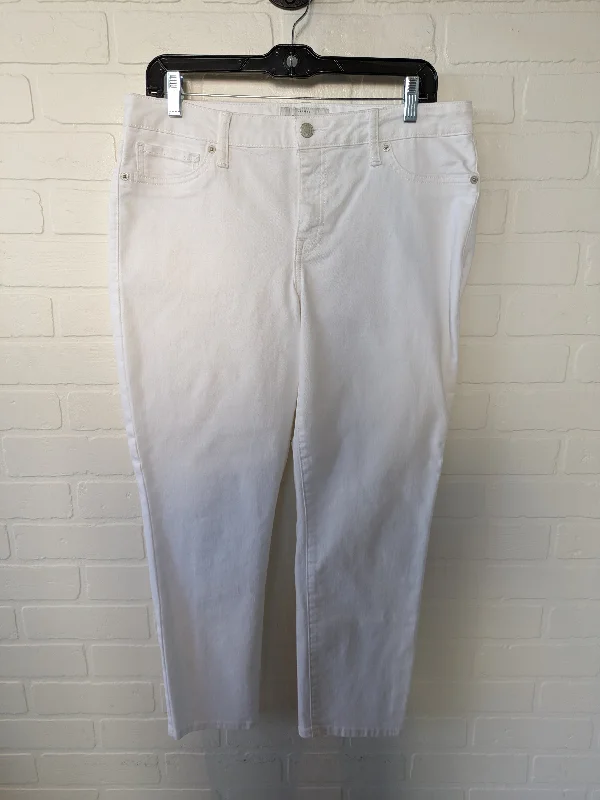 women's denim jeans for hourglass figuresWhite Denim Jeans Cropped Lucky Brand, Size 12