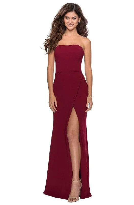 women's bridesmaid dressesLa Femme 28835SC - Strapless High Slit Evening Gown